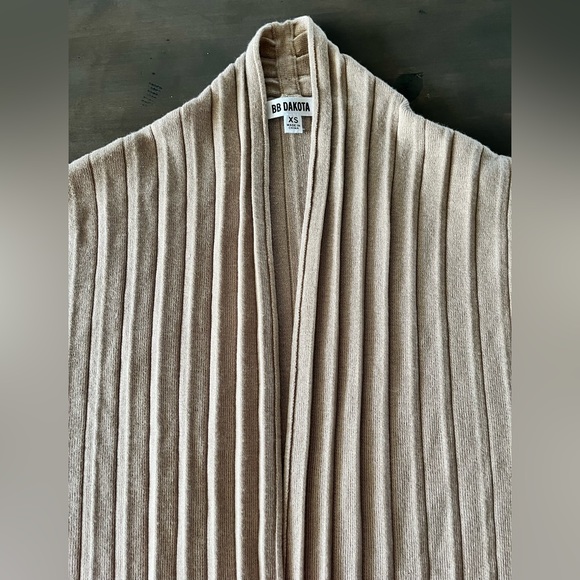 BB Dakota Long Knit Ribbed Cardigan XS - Picture 9 of 10
